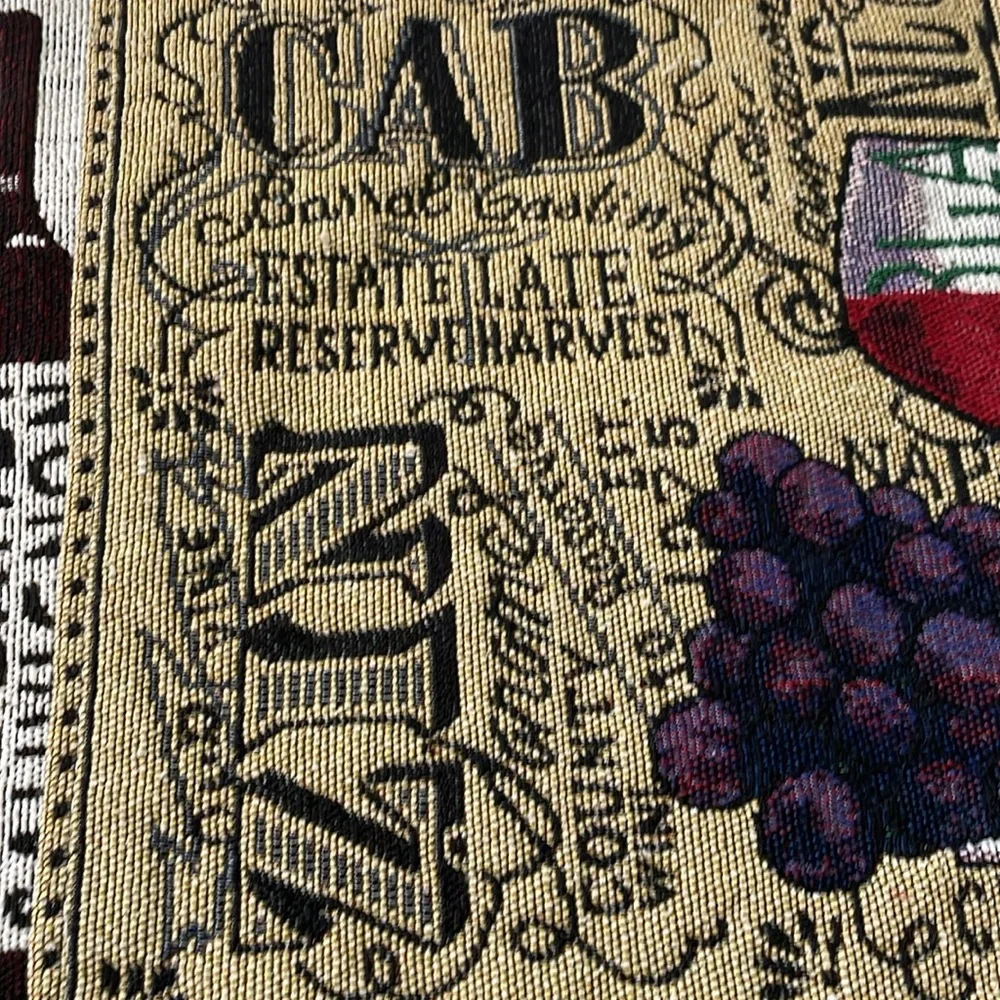NWT wine themed placemats 2 in lot different styles. Tapestry grapes bottles cab
